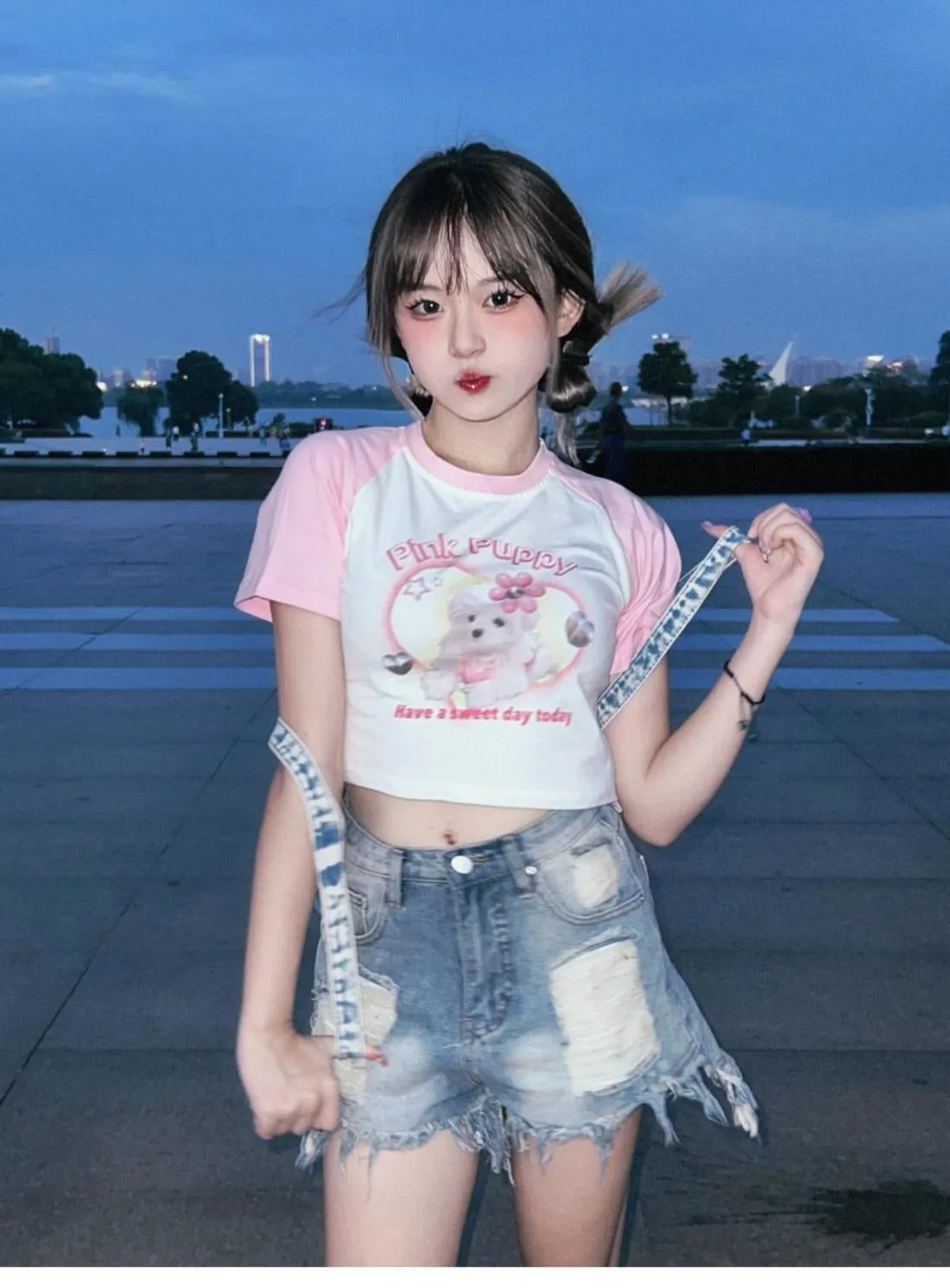 Pink Puppy Crop Top