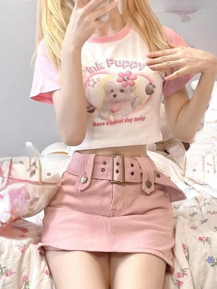 Pink Puppy Crop Top