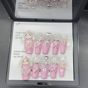 Pink Puppy Press On Nails
