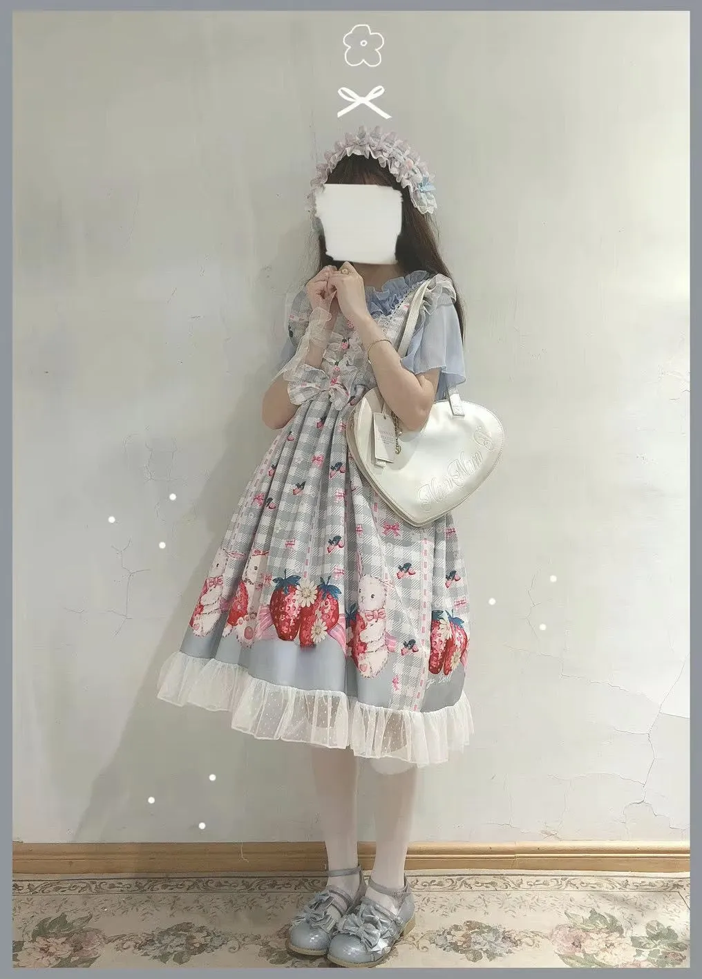 Plaid Strawberry Bunny Princess Dress
