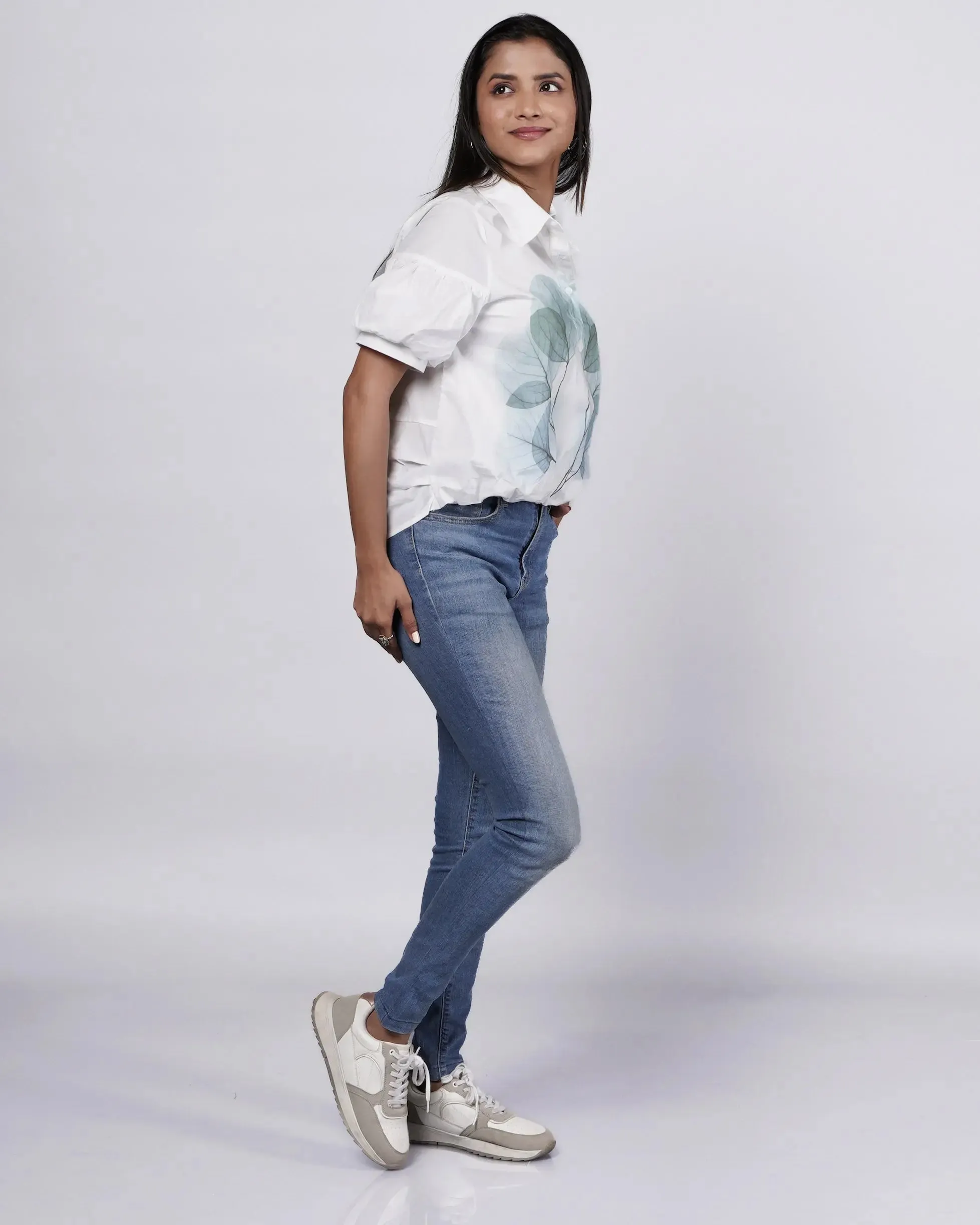 Playful Printed Cotton Puffy Shirt French Theory