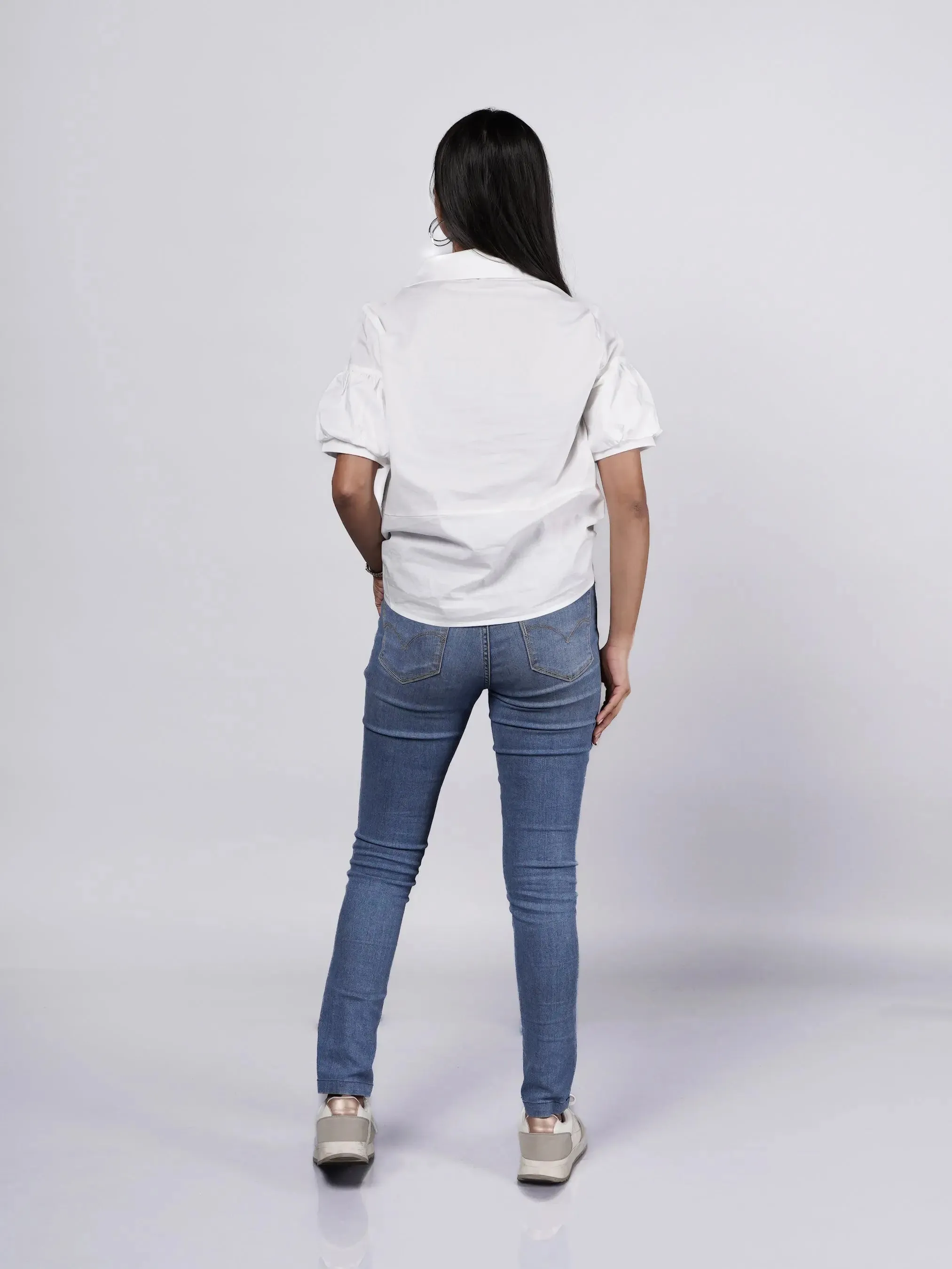 Playful Printed Cotton Puffy Shirt French Theory