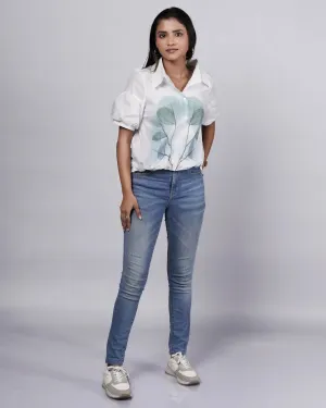 Playful Printed Cotton Puffy Shirt French Theory