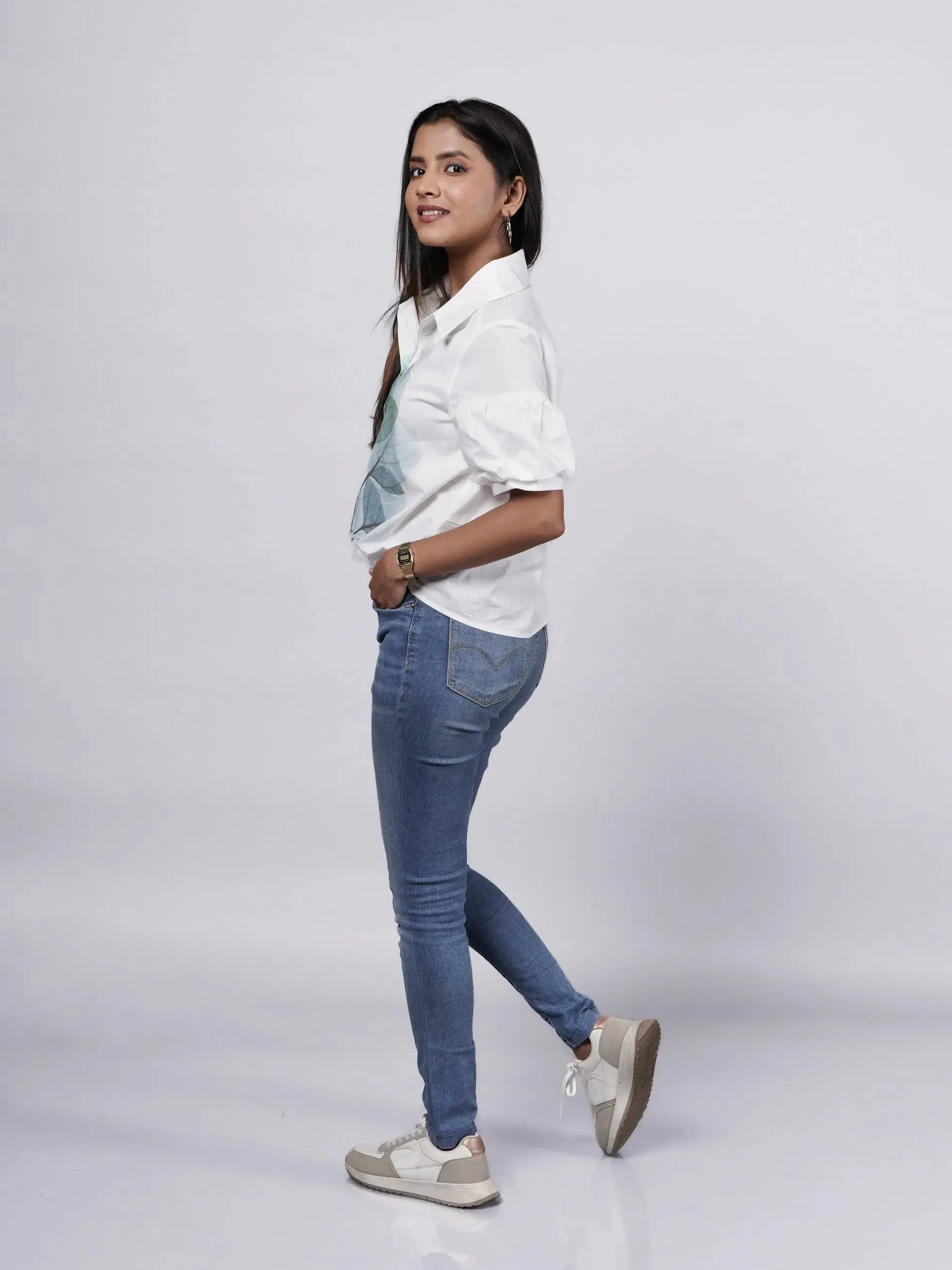 Playful Printed Cotton Puffy Shirt French Theory