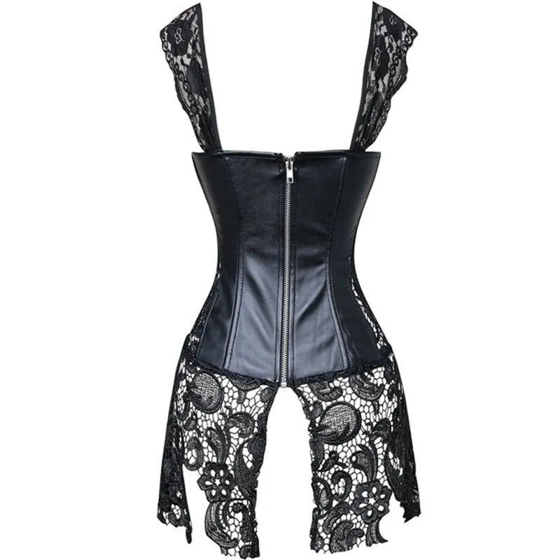 Pleather & Lace Corset Dress (Up to 6XL)