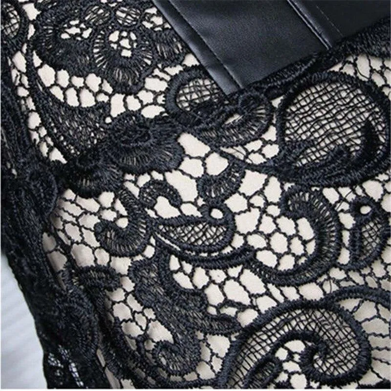 Pleather & Lace Corset Dress (Up to 6XL)