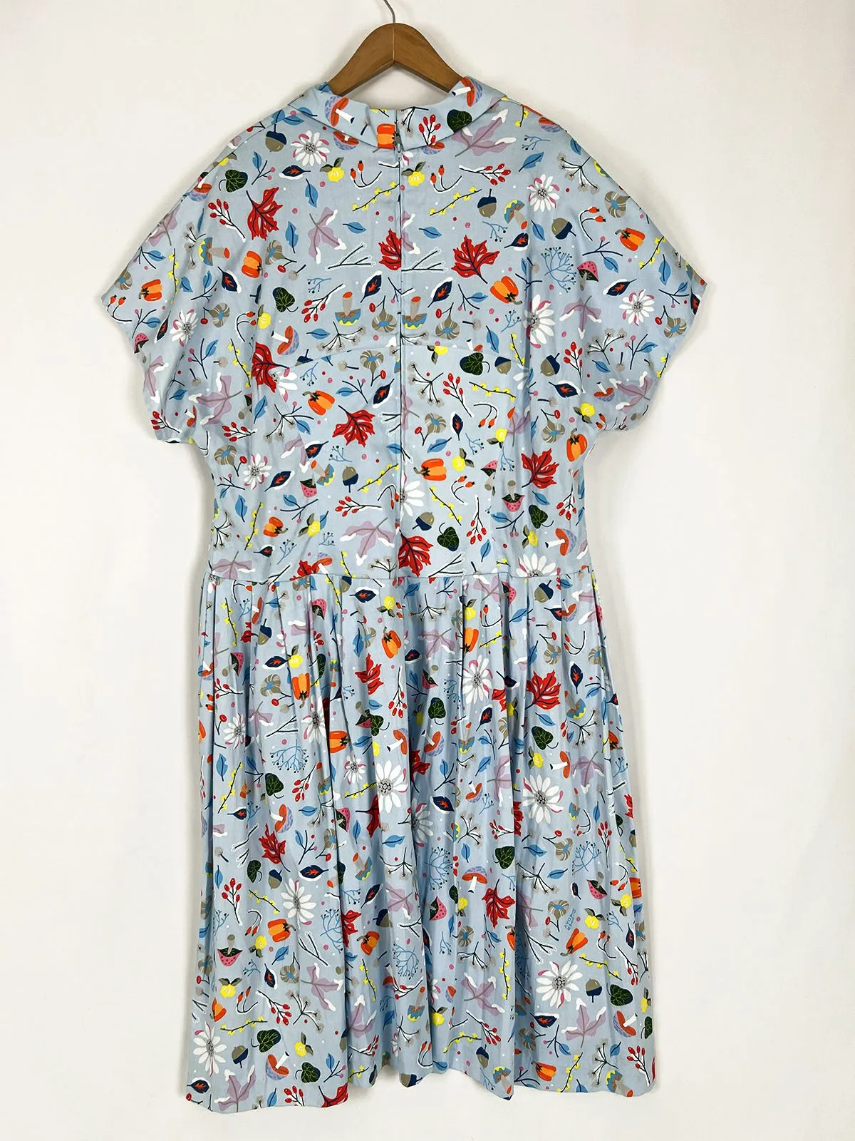 Retro Dapper Day Size 4X (24W) Blue Print Dress