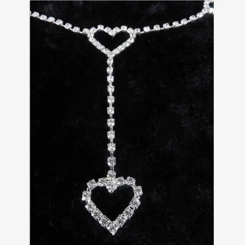 Rhinestone Heart Chain Belt