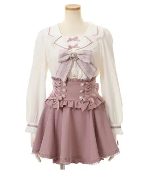 Ruffled Academia Suspender Skirt (Up to 4XL)