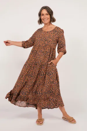 Sabre 3/4 Sleeve Dress in Cheetah Adrift