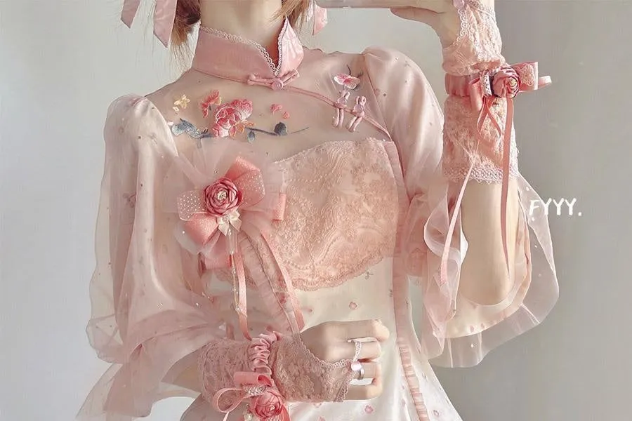 Sakura Cheongsam Kimono Dress