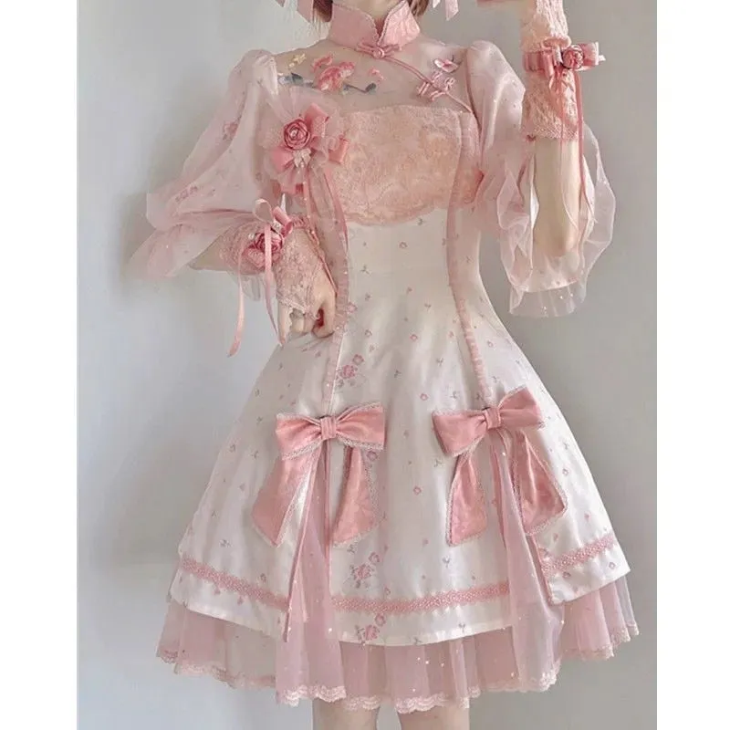 Sakura Cheongsam Kimono Dress