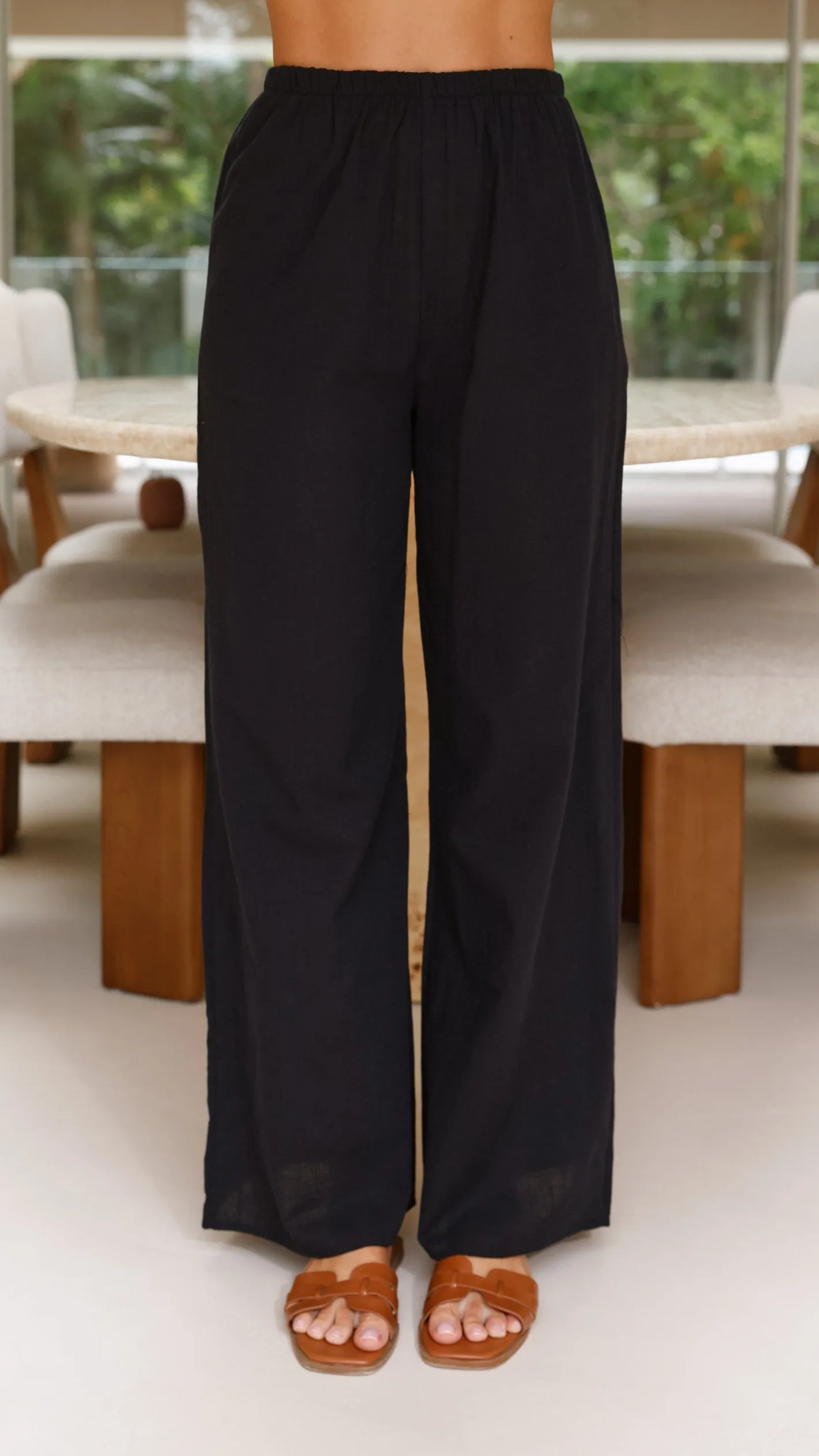 Sharni Strapless Pleat Top and Pants Set - Black Billy J