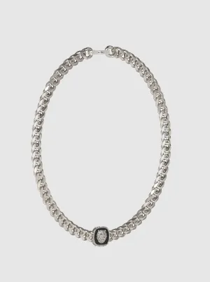 Silver Lion Coin Necklace Guess