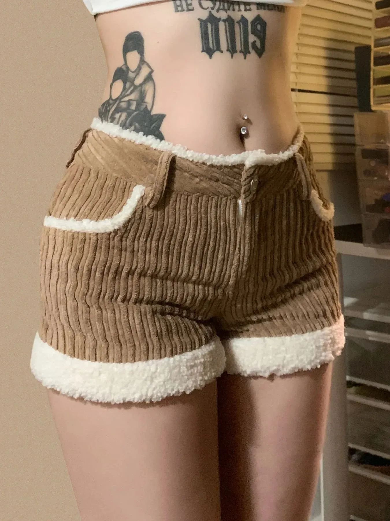 Soft Brown Corduroy Shorts