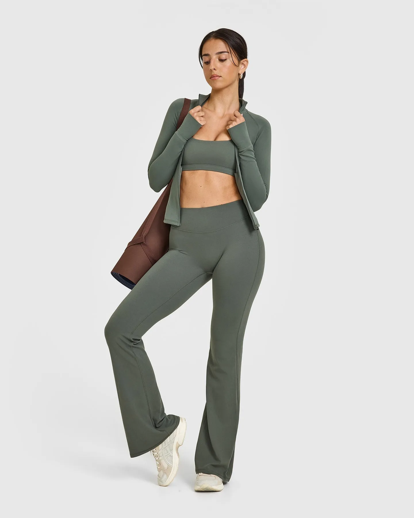 SoftMotion Flared Bottoms | Dark Khaki