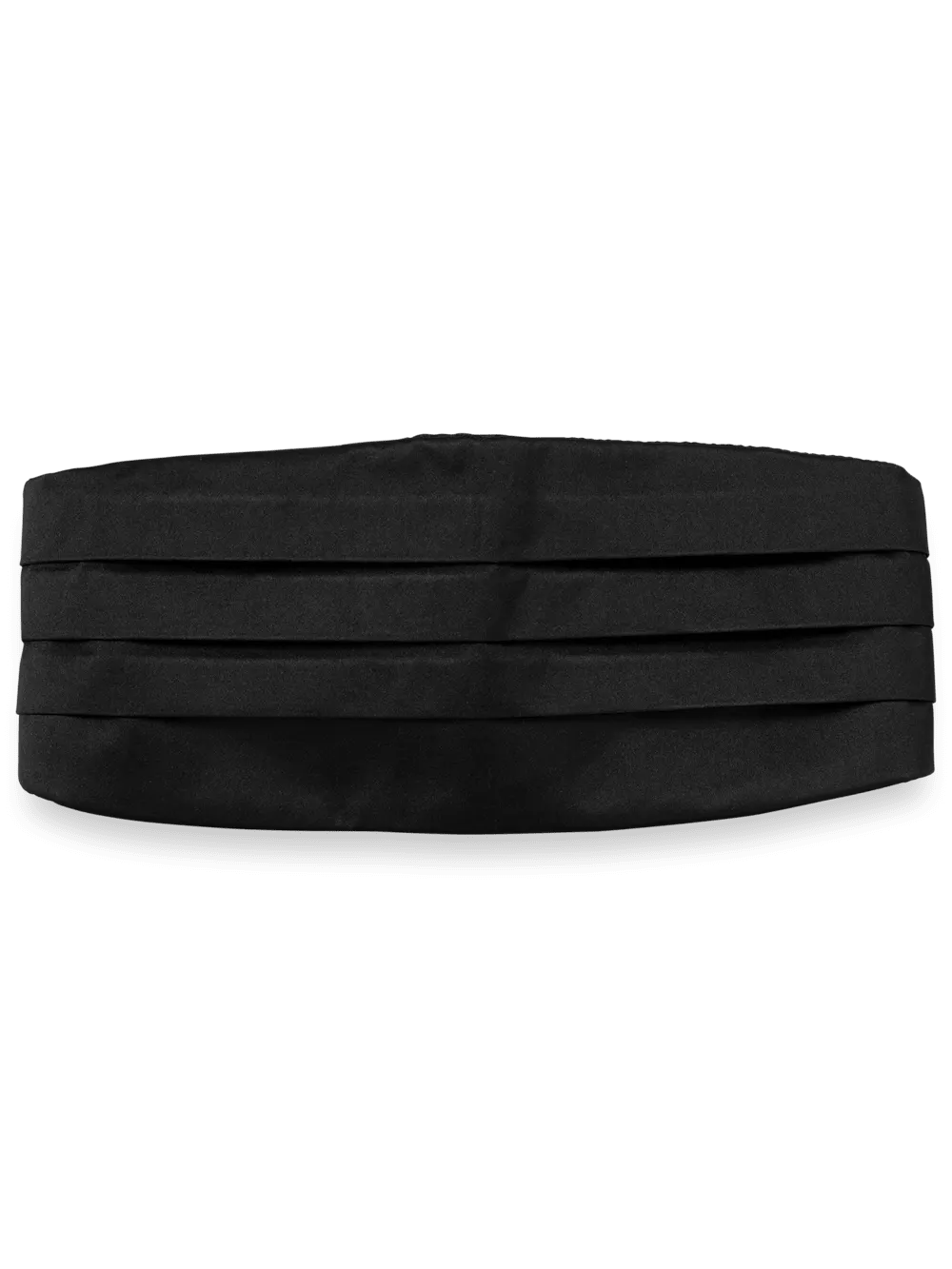Solid Woven Silk Cummerbund - Black