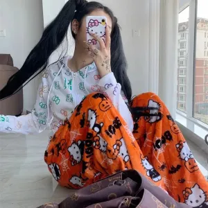 Spooky Kitten Halloween Pajama Pants