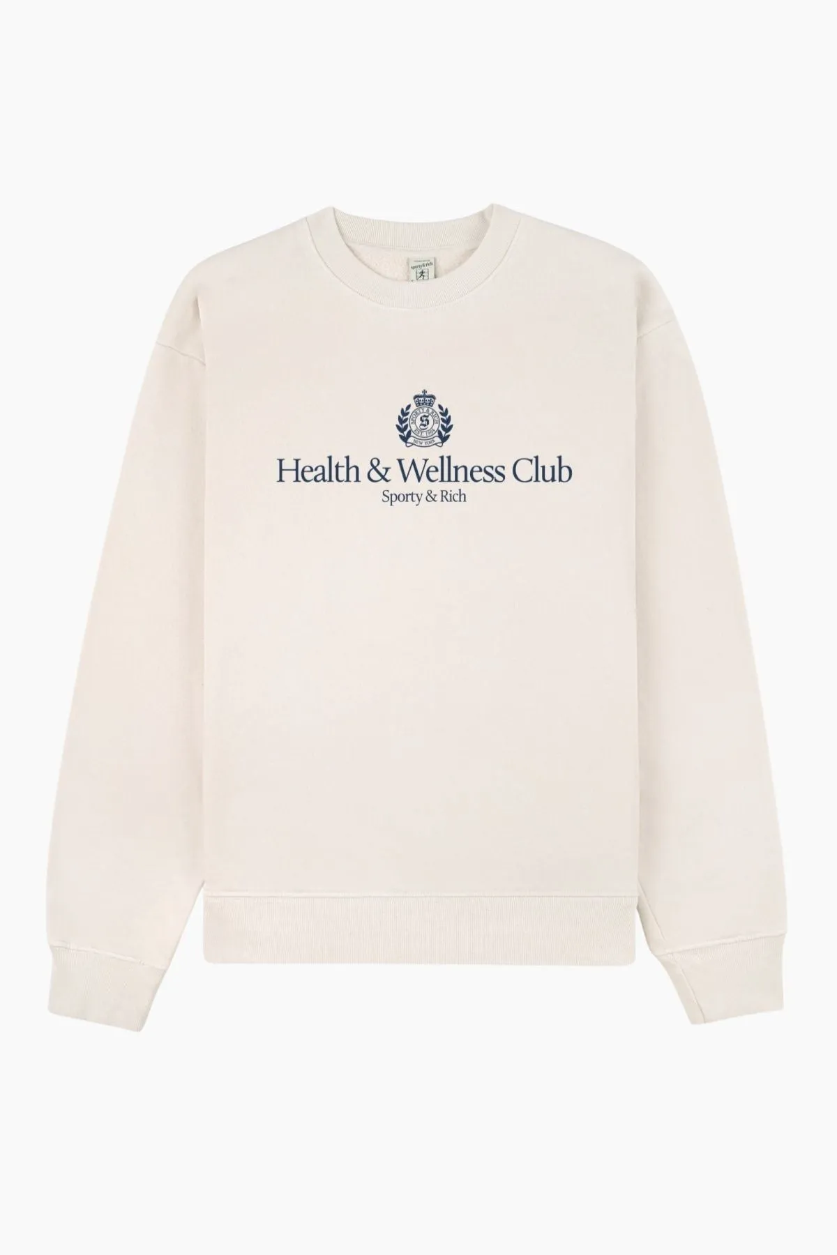 Sporty & Rich H&W Crest Crewneck - Cream SPORTY & RICH