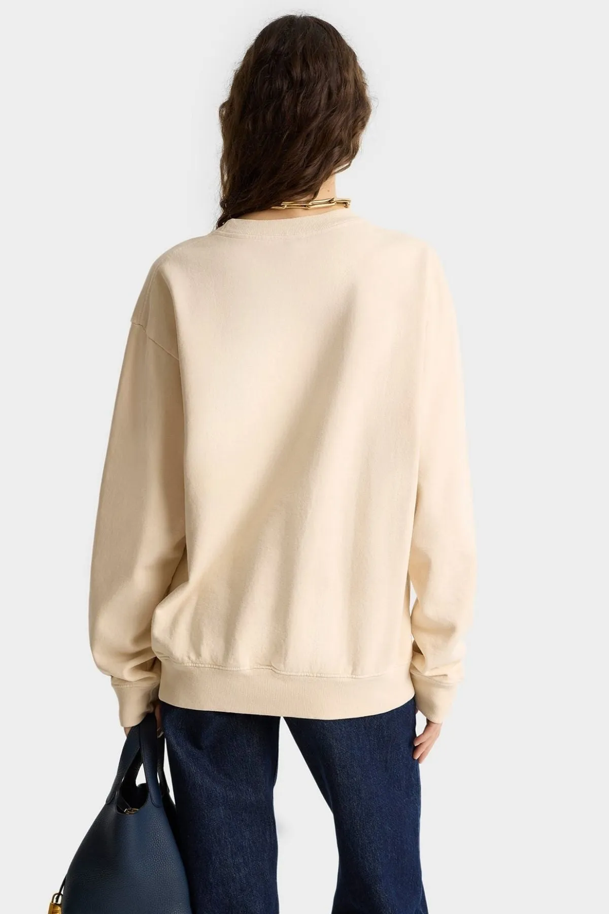 Sporty & Rich H&W Crest Crewneck - Cream SPORTY & RICH
