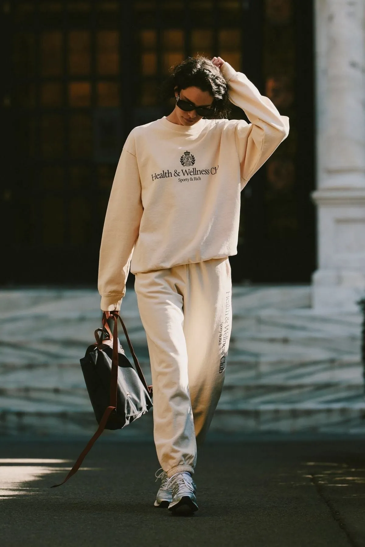 Sporty & Rich H&W Crest Crewneck - Cream SPORTY & RICH
