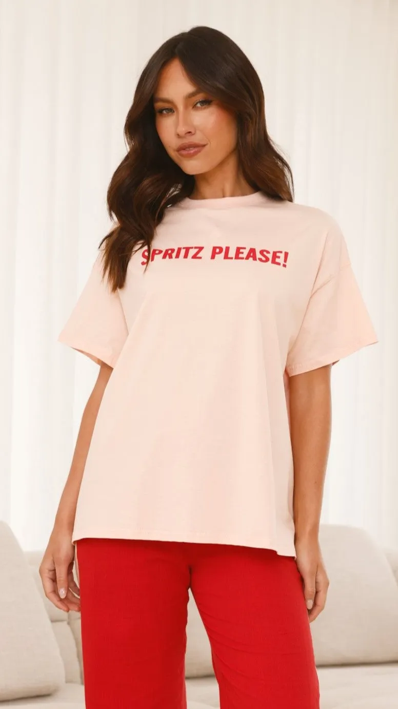 Spritz Top & Pants Set - Peach/Red Billy J