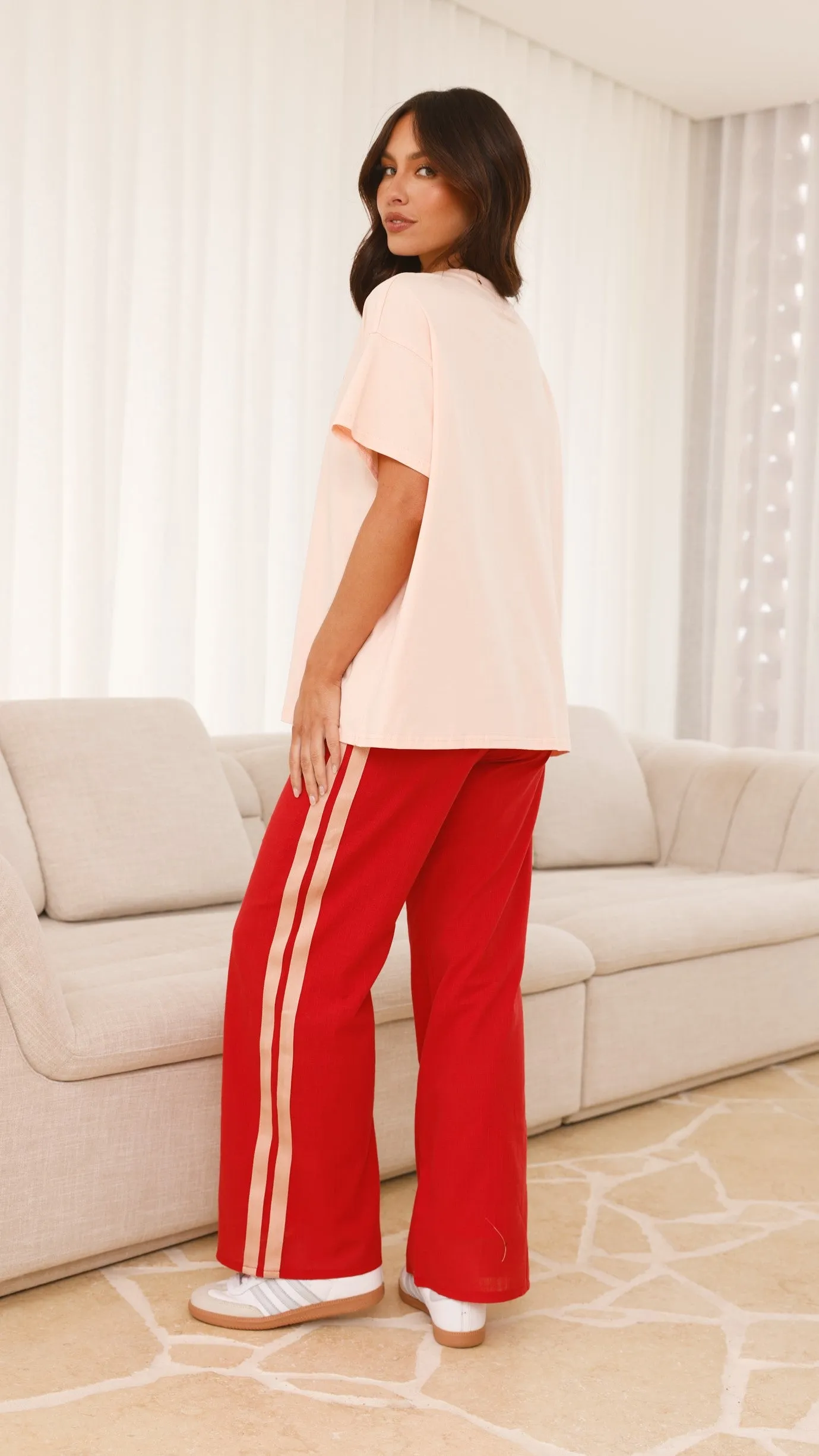 Spritz Top & Pants Set - Peach/Red Billy J