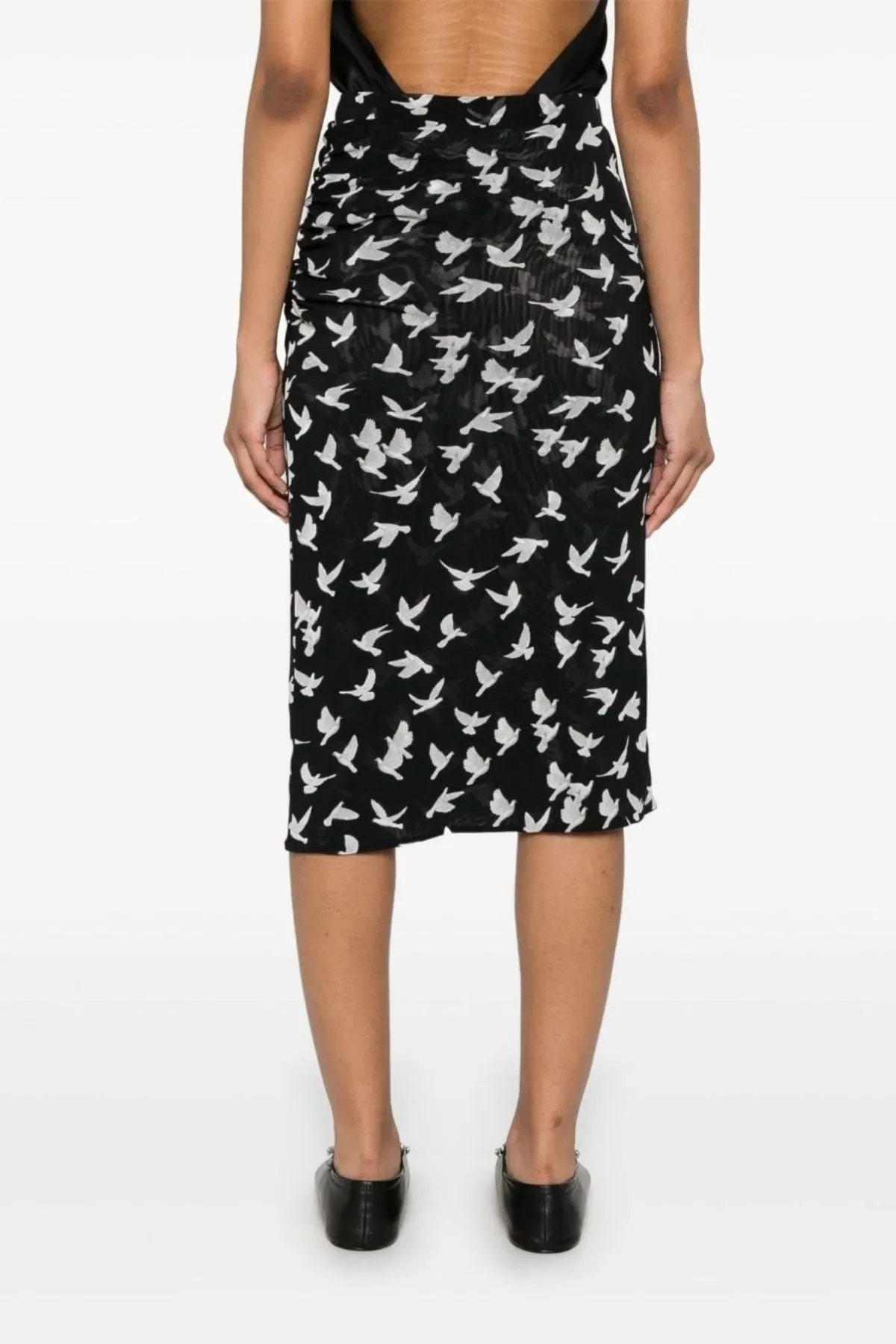 Stella McCartney Mesh Flying Bird Haze Skirt - Black MCCARTNEY