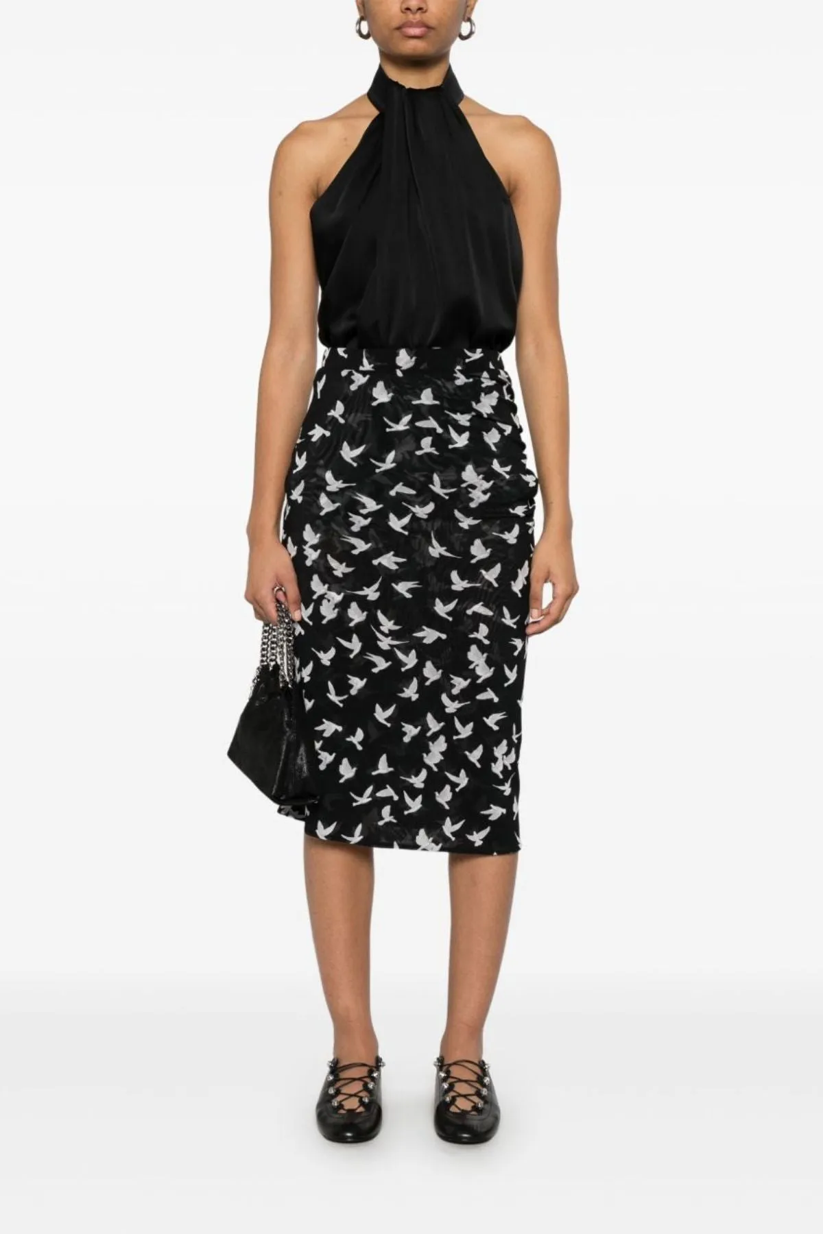 Stella McCartney Mesh Flying Bird Haze Skirt - Black MCCARTNEY