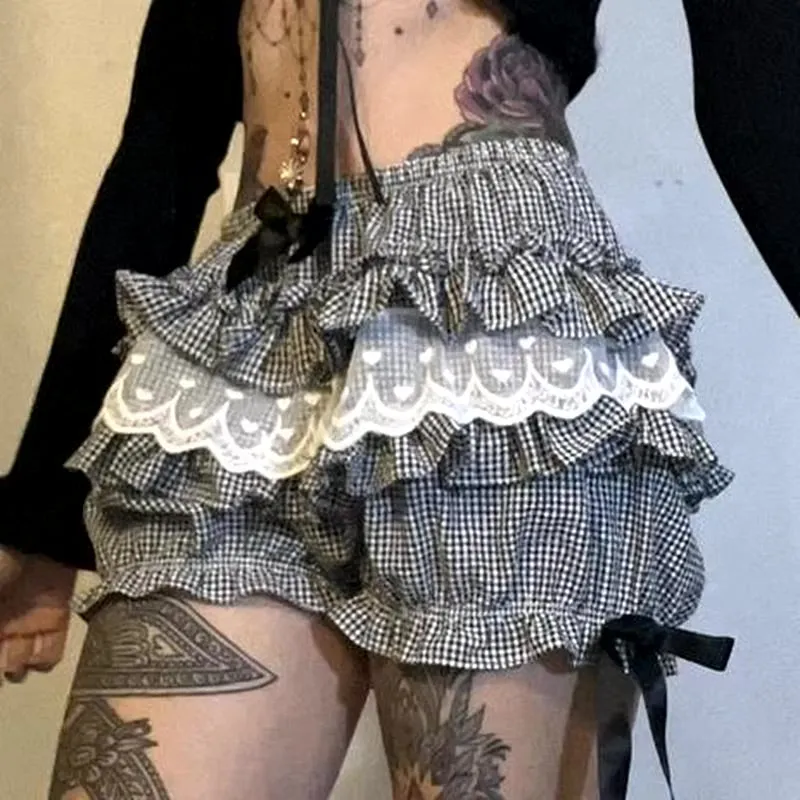 Striped Ruffled Bloomer Shorts