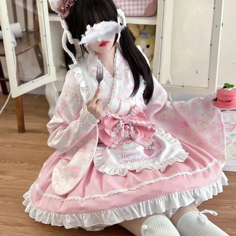 Sweet Strawberry Kimono