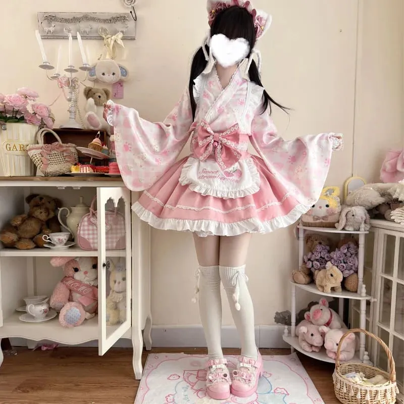 Sweet Strawberry Kimono