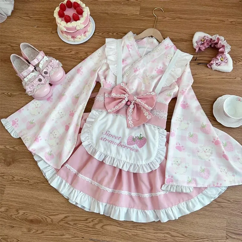 Sweet Strawberry Kimono