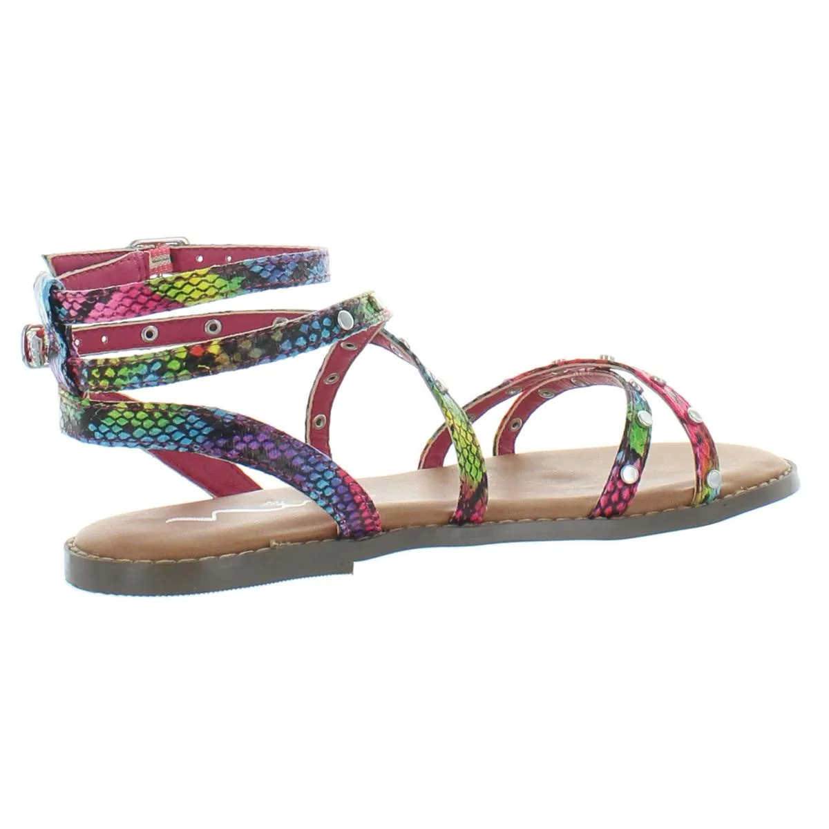 Taegan Girls Studded Ankle Flat Sandals