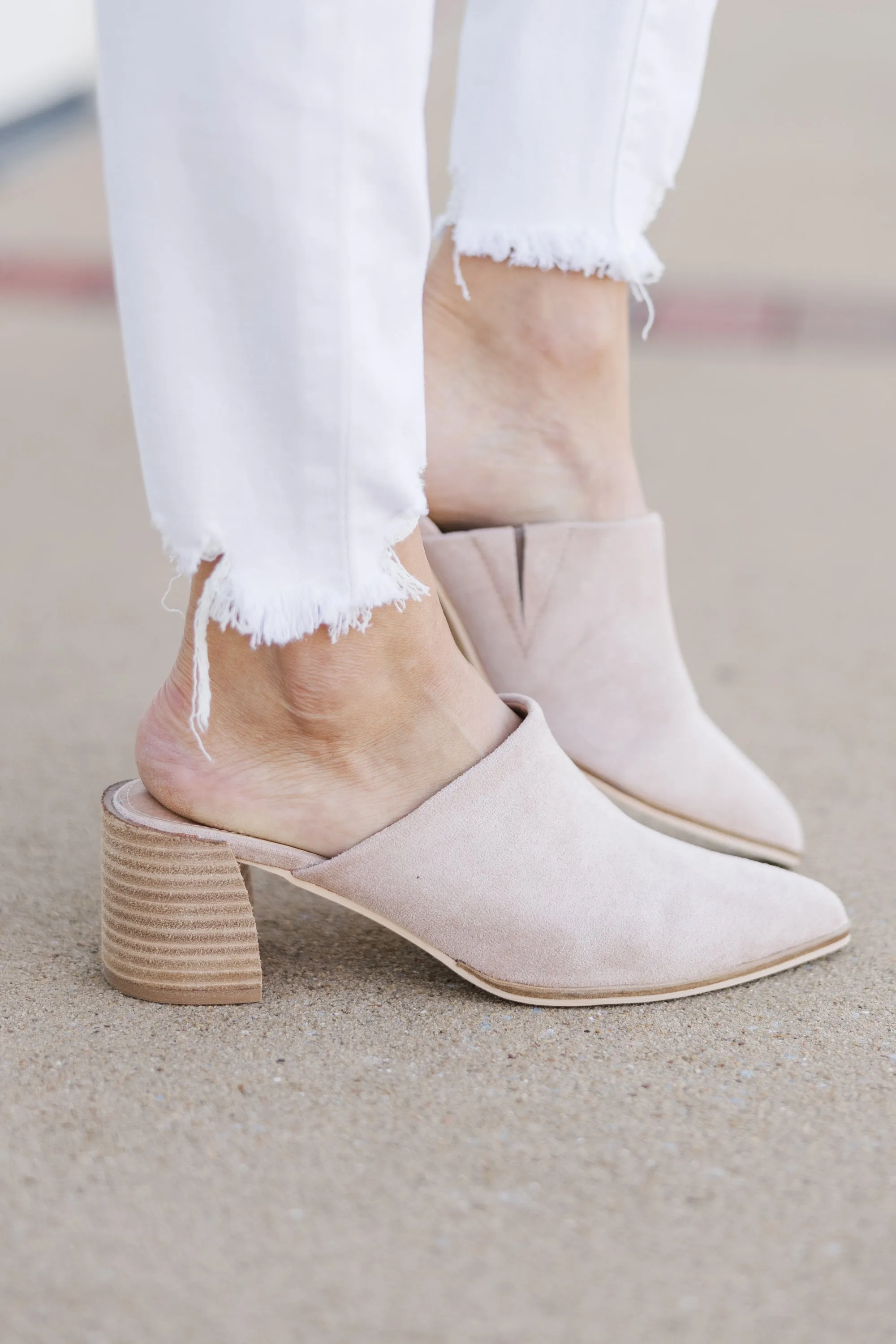 Tell Me Everything Taupe Brown Heeled Mule