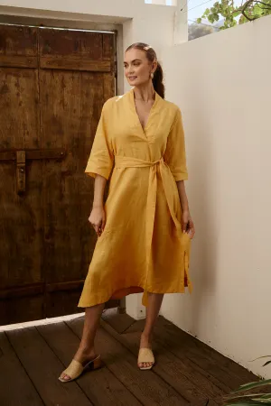 Tia Linen Tunic Dress in Golden Hour Adrift