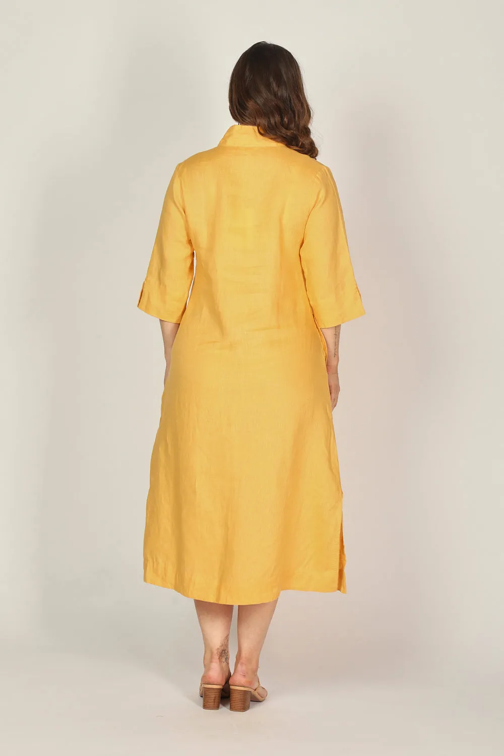 Tia Linen Tunic Dress in Golden Hour Adrift
