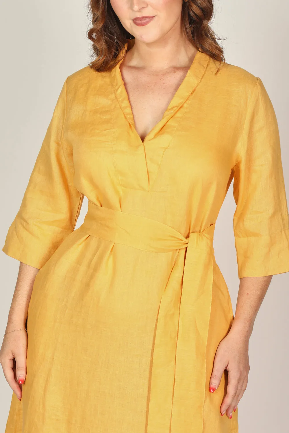 Tia Linen Tunic Dress in Golden Hour Adrift