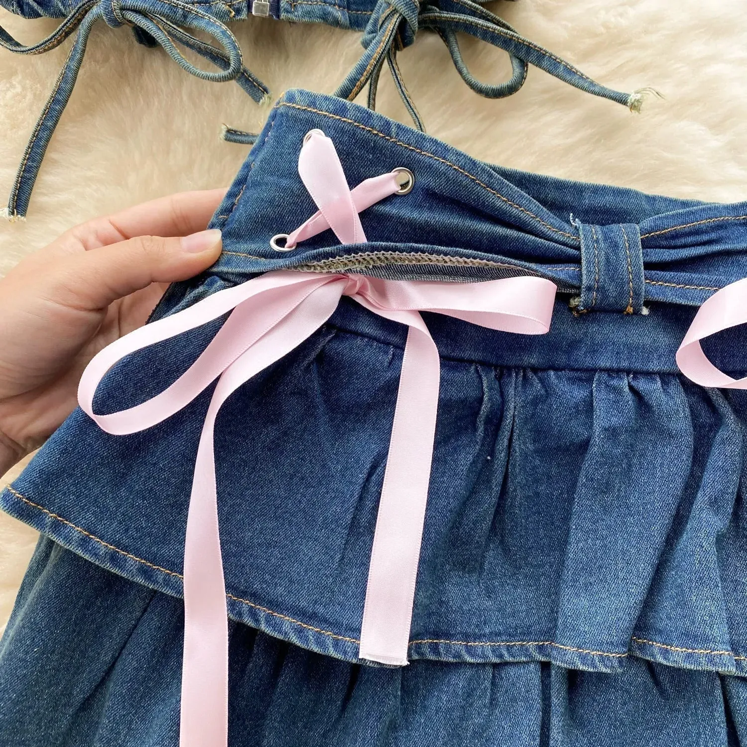 Tiny Denim Dancer Outfit Set