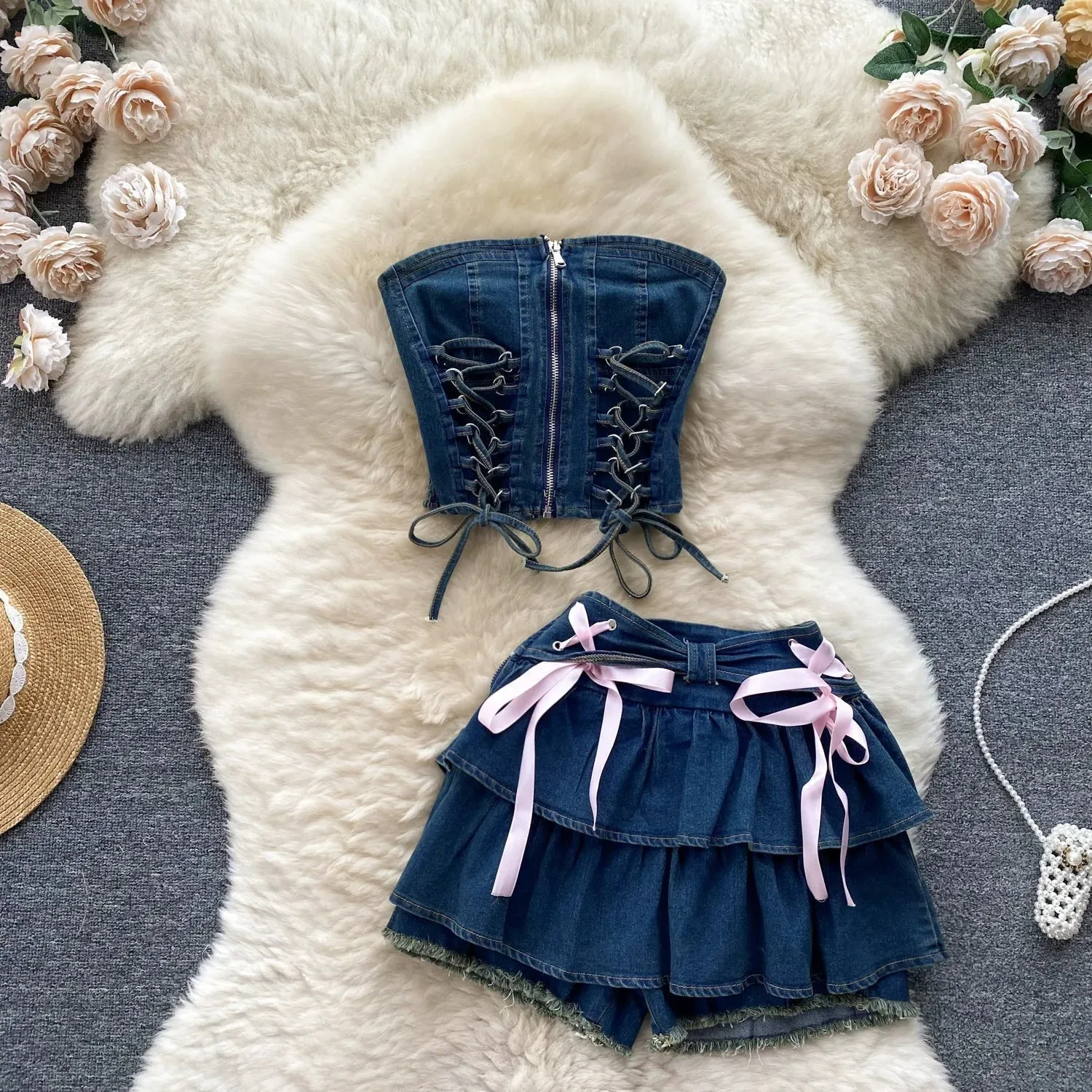 Tiny Denim Dancer Outfit Set