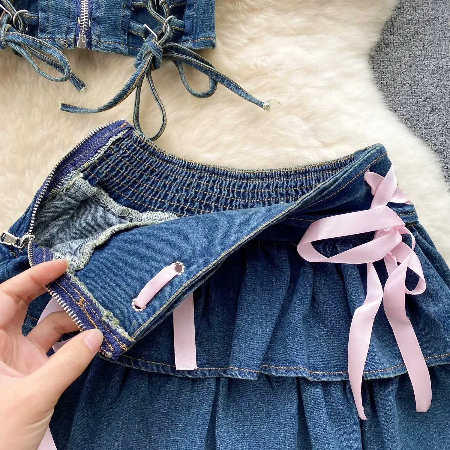 Tiny Denim Dancer Outfit Set