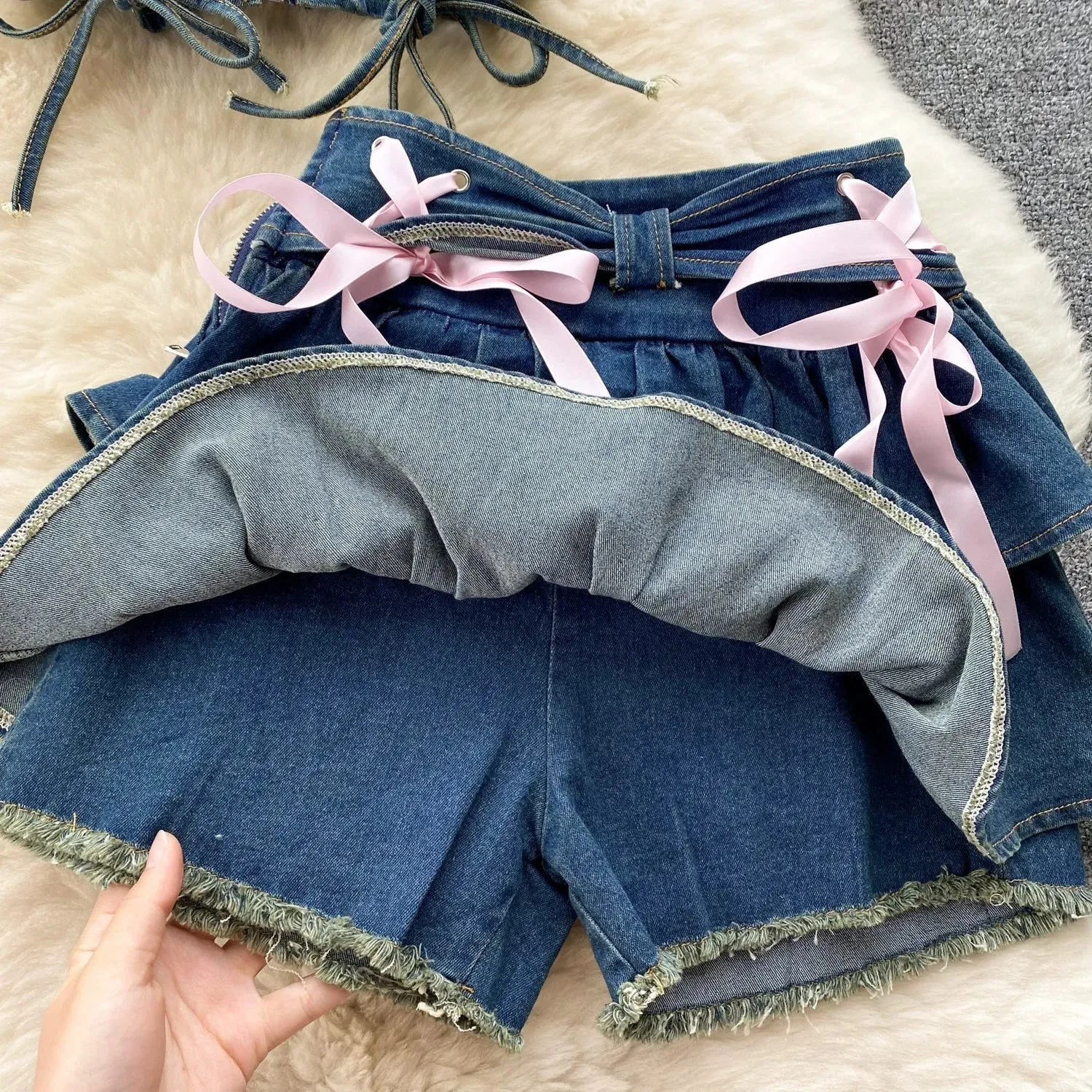 Tiny Denim Dancer Outfit Set