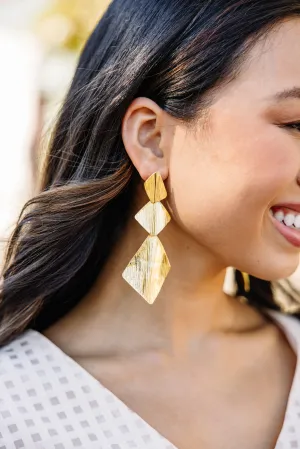 Treasure Jewels: Triple Triangle Gold Earrings