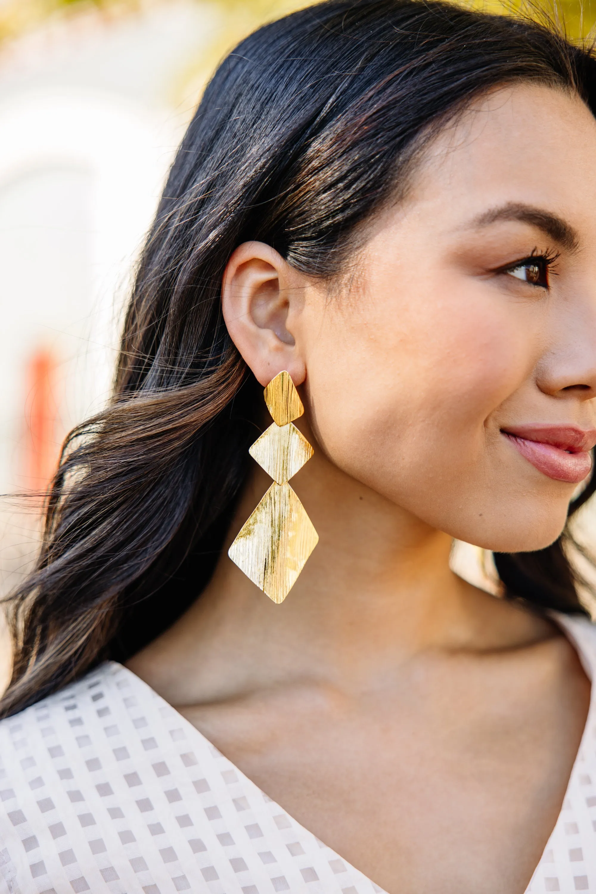 Treasure Jewels: Triple Triangle Gold Earrings