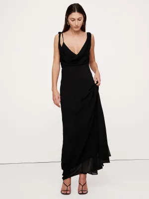 Twisted Shoulder Maxi Dress