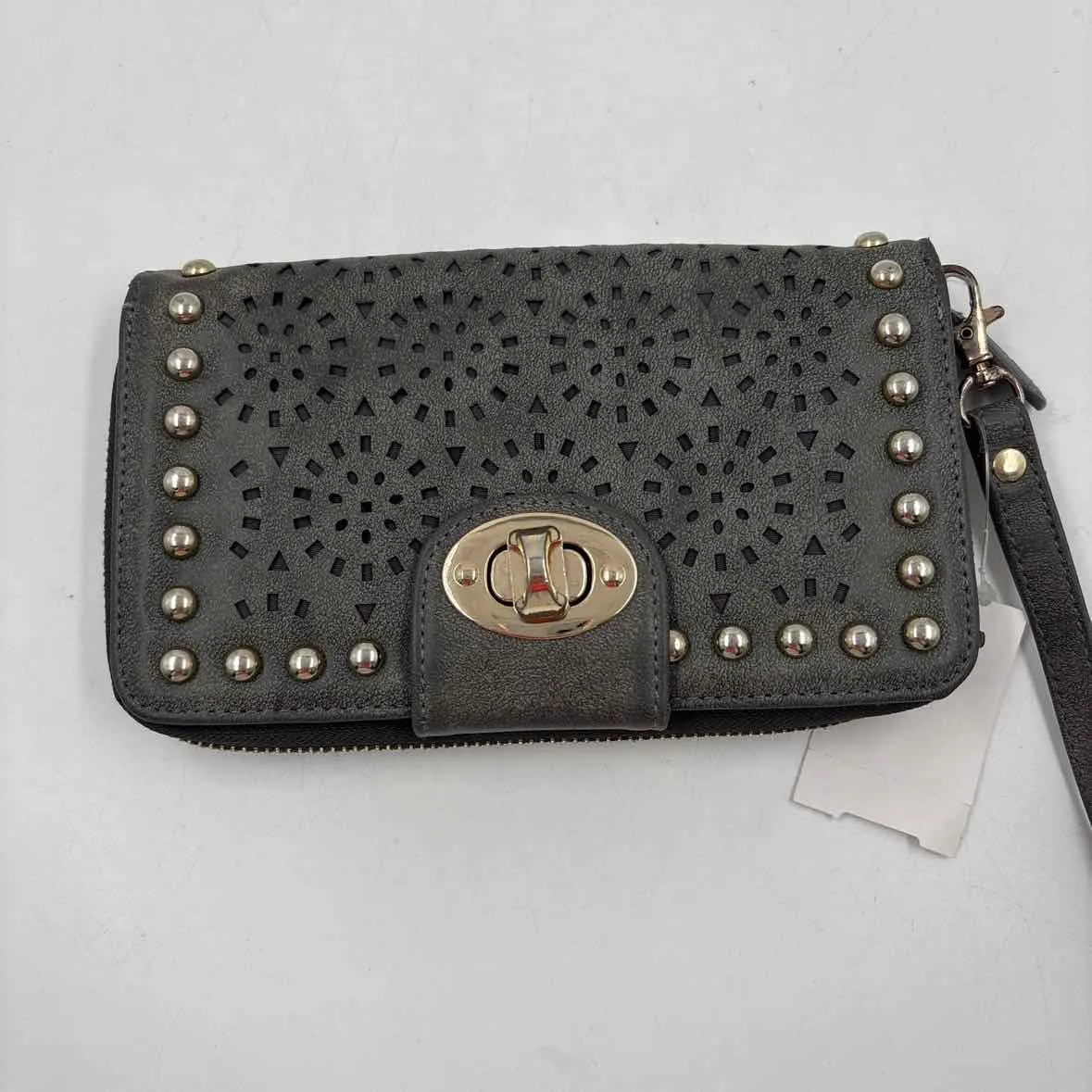 Under One Sky Women's Gray Cutouts Wristlet
