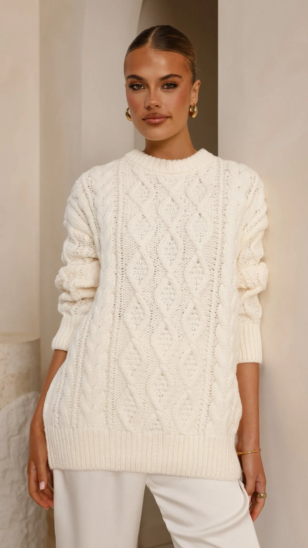 Valentina Knit Sweater - Cream Billy J