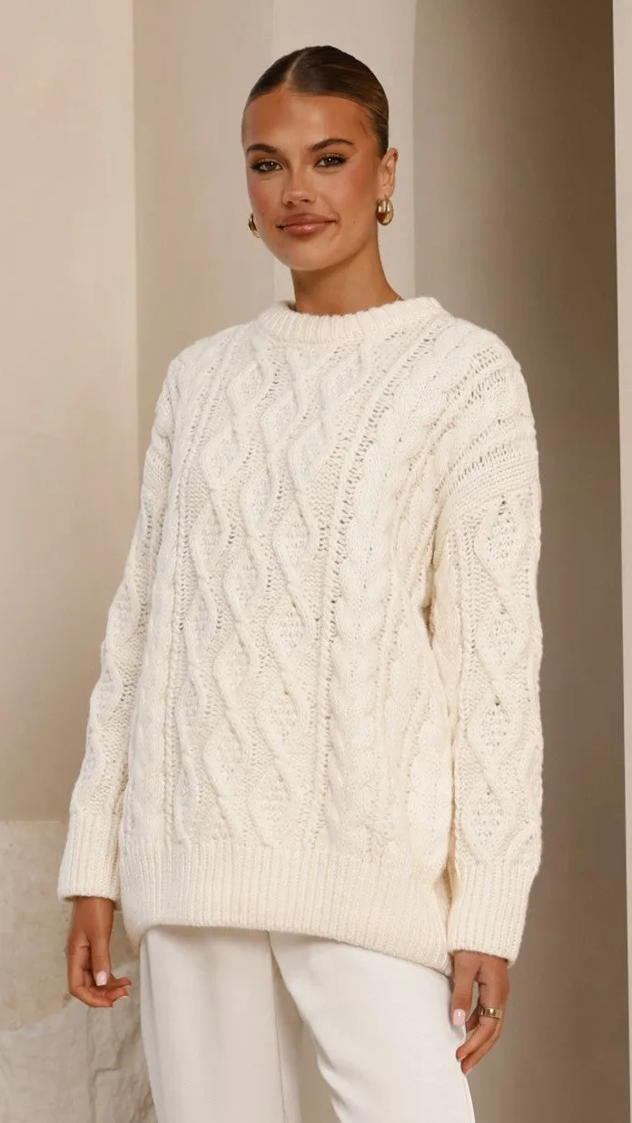 Valentina Knit Sweater - Cream Billy J