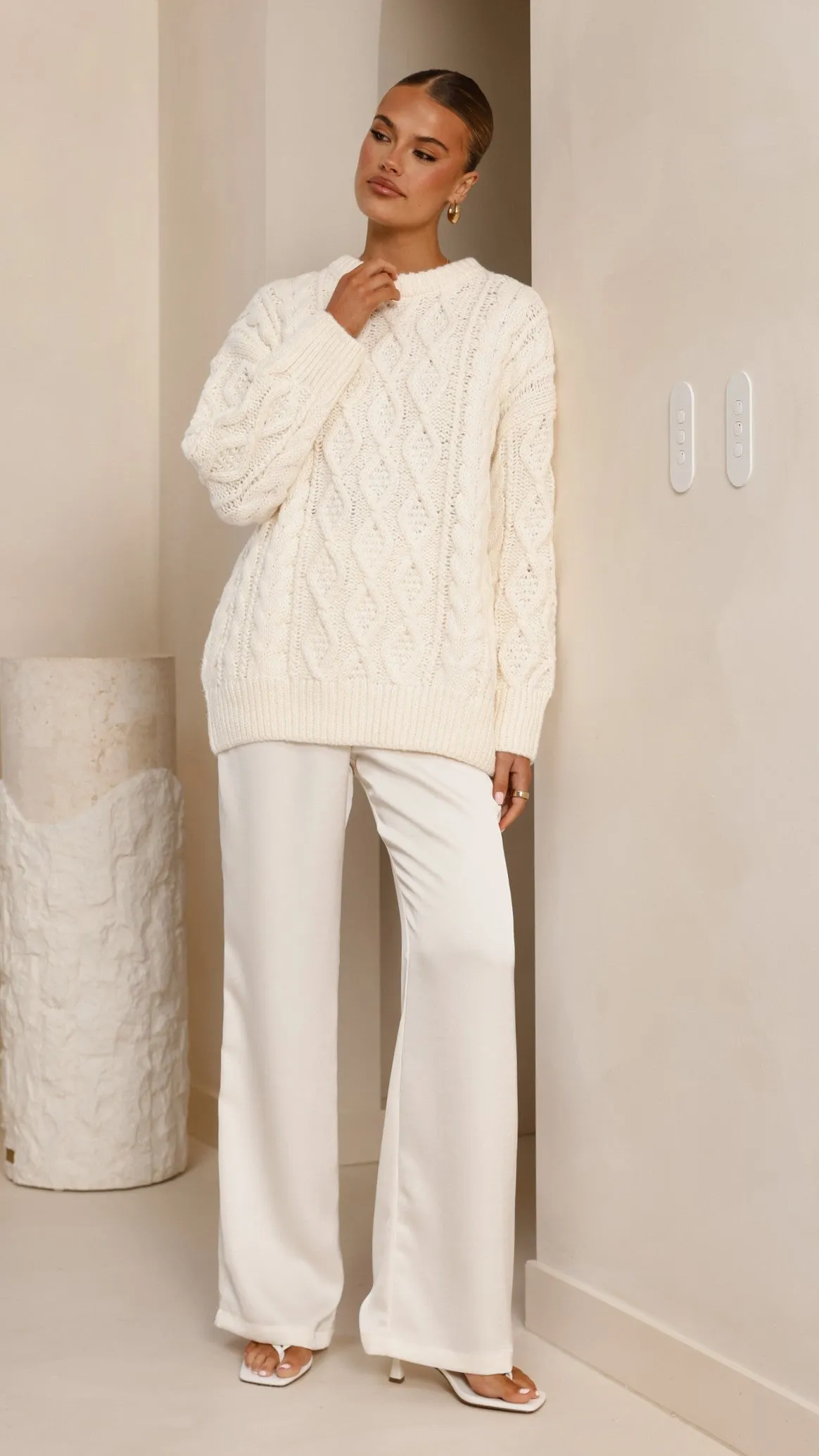 Valentina Knit Sweater - Cream Billy J