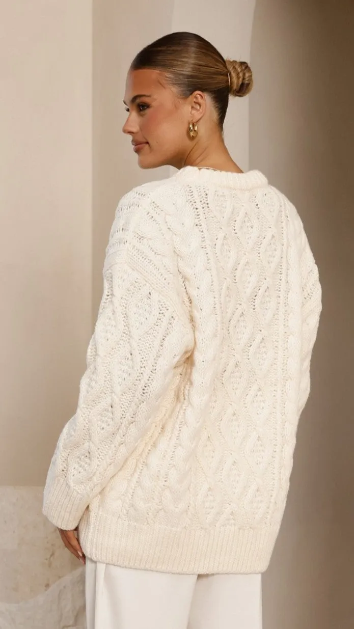 Valentina Knit Sweater - Cream Billy J